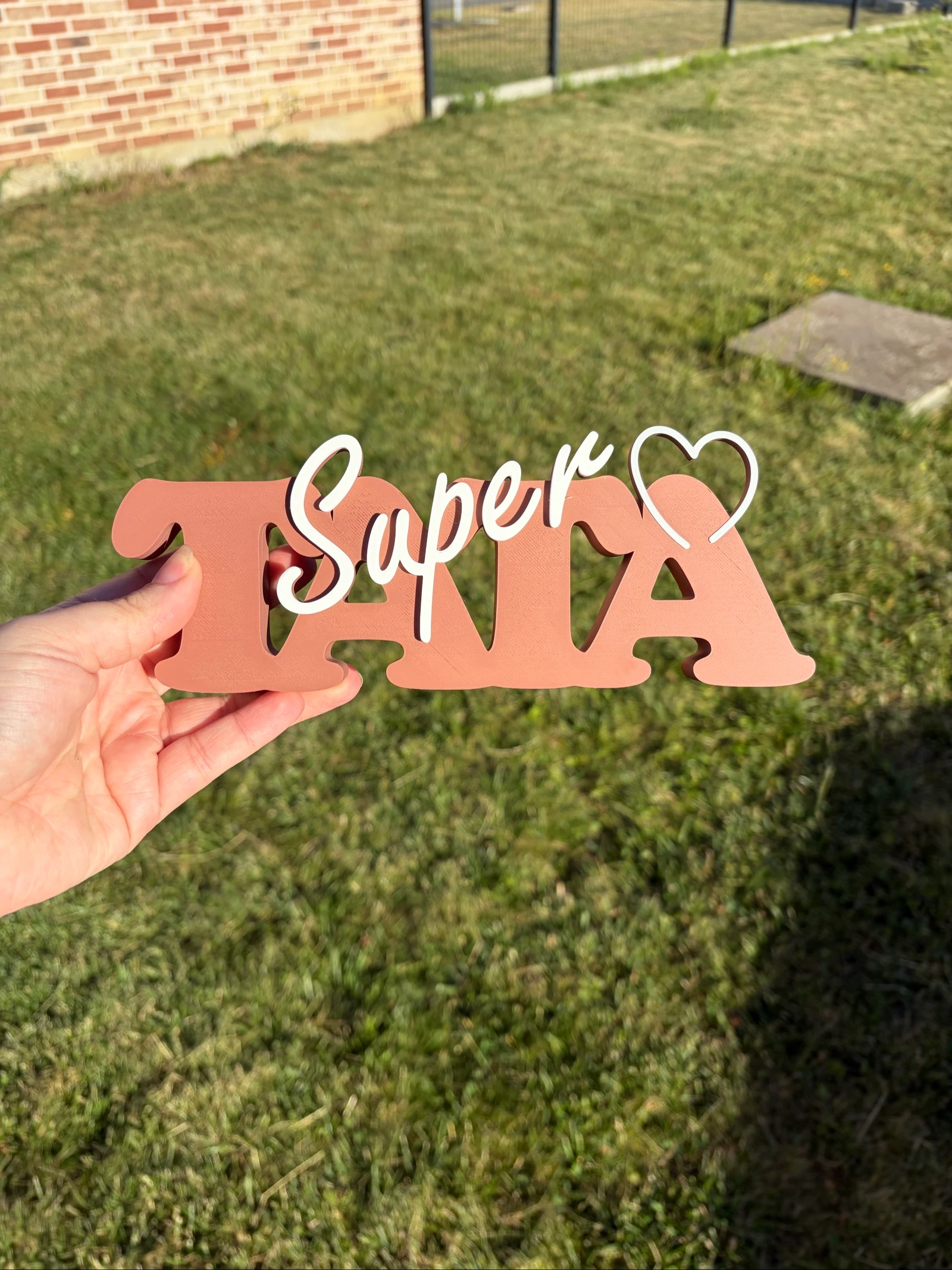 Décoration "Super Tata" à poser – Impression 3D